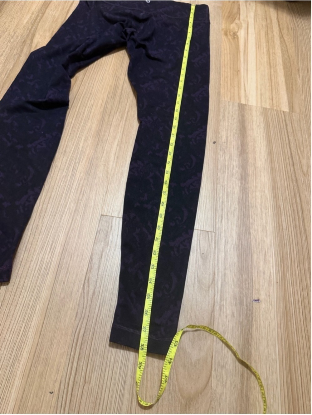 lululemon athletica Black Leggings with Subtle Purple Print - Picture 5 of 8
